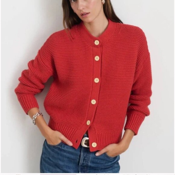 Alex Mill Nico Crewneck Cotton Cardigan NWT - Picture 2 of 13